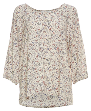 Buttoned Front Printed Top