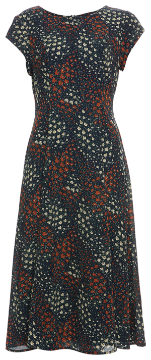 Round Neck Short Sleeve Printed Dress