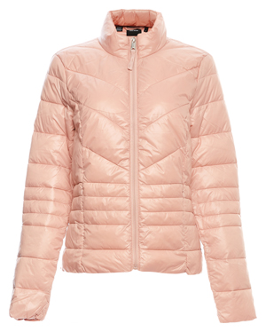 Quilted High Neck Zip Up Light Down Jacket