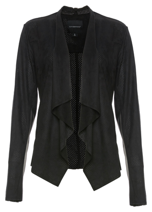 Liverpool Draped Perforated Suede Jacket