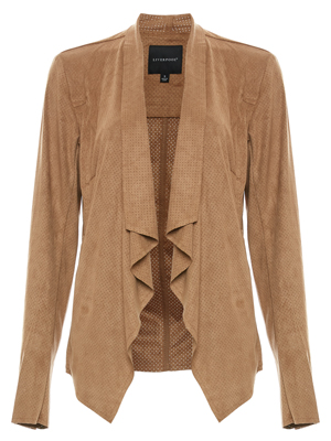 Liverpool Draped Perforated Suede Jacket