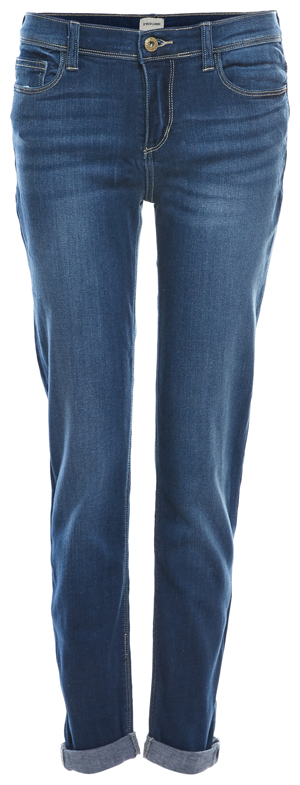 Mid Rise Rolled Hem Boyfriend Jeans