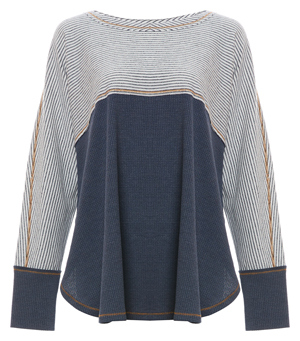 Mystree Striped Long Sleeve Top