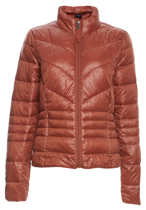Quilted High Neck Zip Up Light Down Jacket