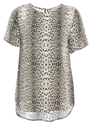 Round Neck Short Sleeve Printed Top