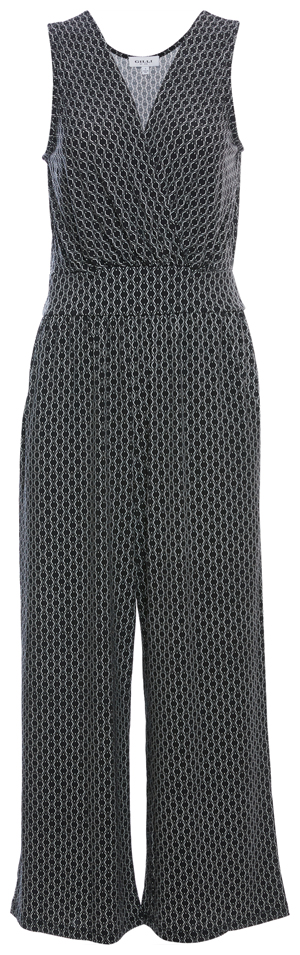 Geo Print Cropped Surplice Sleeveless Jumpsuit