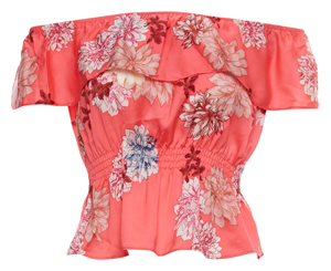 BB Dakota Off Shoulder Smocked Waist Top