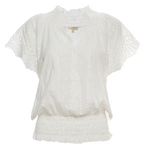 Mystree Smocked Waist Eyelet Top