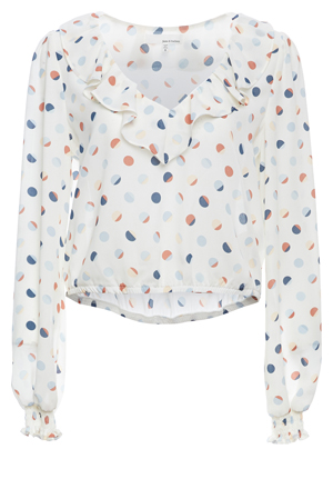 Polka Dot Ruffle Blouse