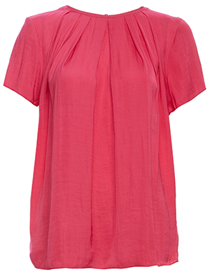 Pleated Round Neck Short Sleeve Top