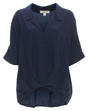 V-Neck Front Pleat Top