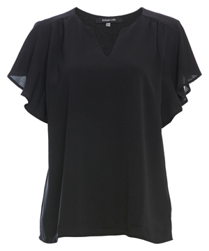 Short Flutter Sleeve Top