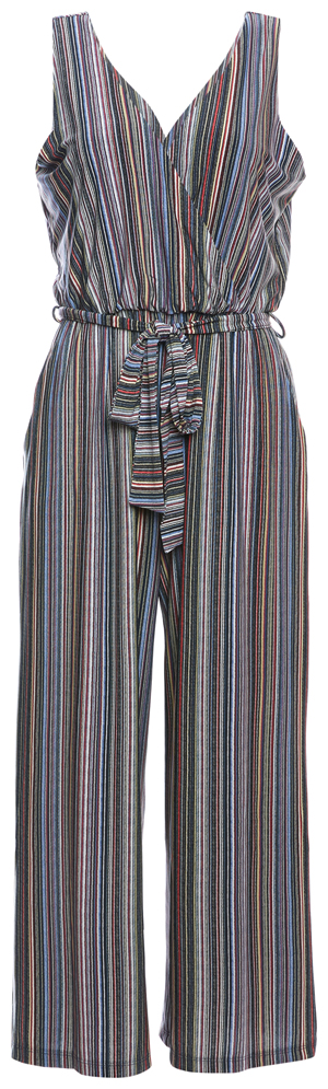 Surplice Striped Tie Waist Jumpsuit