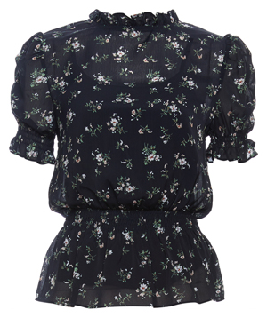 Mock Neck Short Sleeve Top