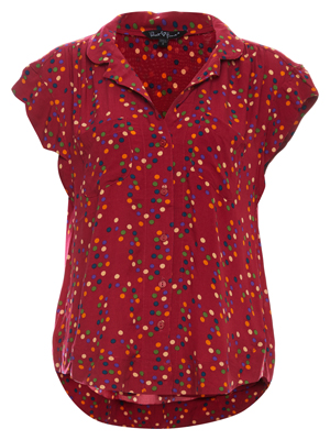 Velvet Heart Button Front Short Sleeve Top