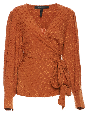 BCBG Wrap Long Sleeve Top