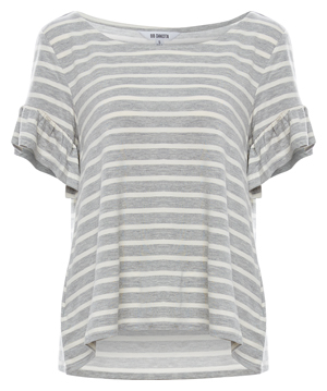 BB Dakota Short Ruffle Sleeve Striped Top