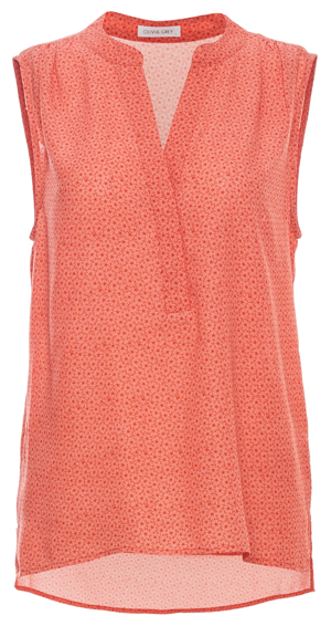 Split Neck Printed Sleeveless Top