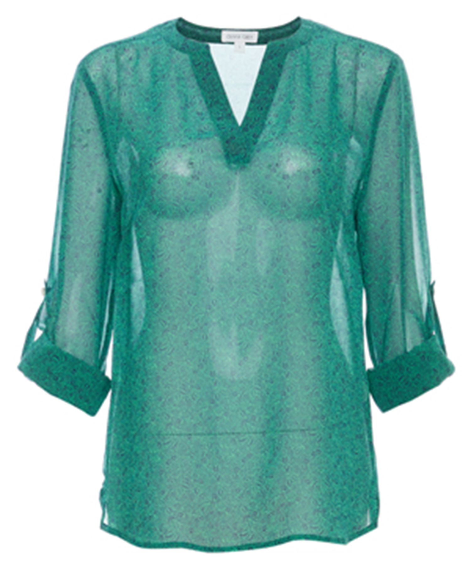 Split Neck Long Sleeve Top