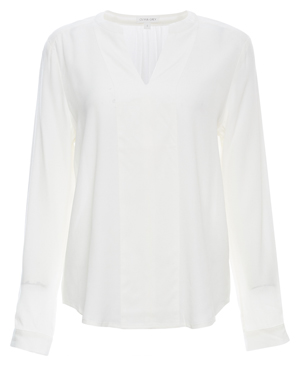 Split Neck Long Sleeve Top