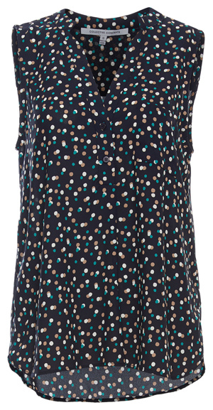 Button Front Printed Sleeveless Top