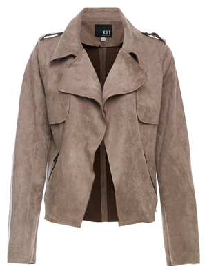 KUT from the Kloth Faux Suede Open Front Jacket