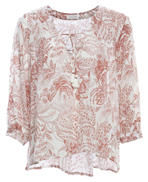 Floral Print Three Quarter Sleeve Top