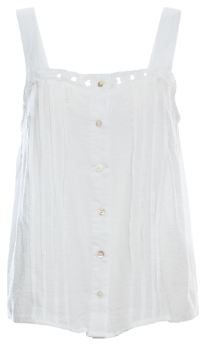 Pintuck Sleeveless Gauzy Top