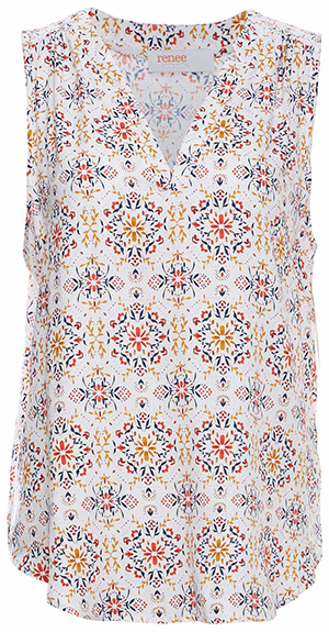 Split Neck Sleeveless Top