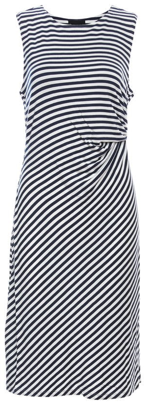 Striped Side Drape Dress