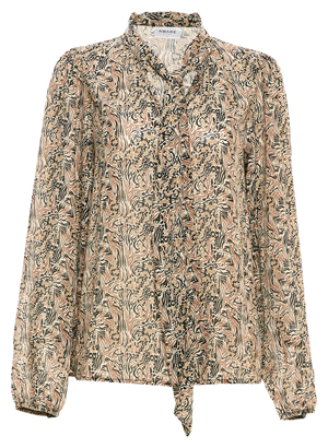 Long Sleeve Tie Blouse