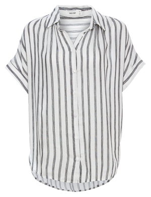 Mod Ref Button Up Striped Top
