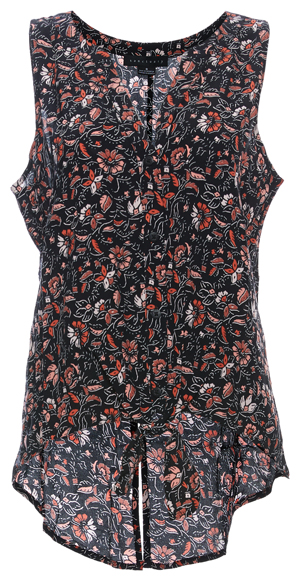 Sanctuary Tie Front Printed Top