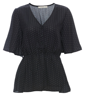 Short Sleeve Polka Dot Blouse