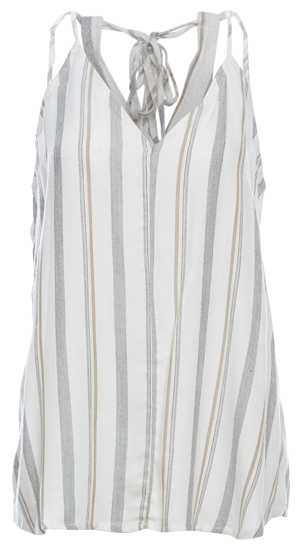 Striped Tie Back Sleeveless Top