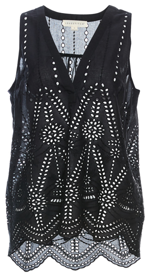 Sleeveless Eyelet Hem Cami Top