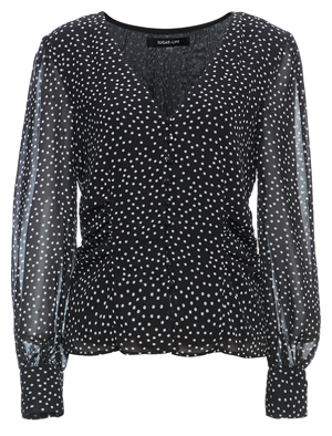 Long Sleeve Polka Dot Blouse