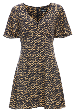 A-Line Floral Print Mini Dress