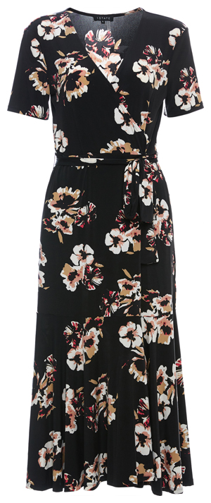 1.STATE Faux Wrap Floral Knit Dress