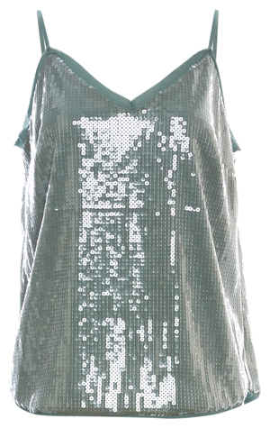 1.STATE Spaghetti Strap Clear Sequin Cami