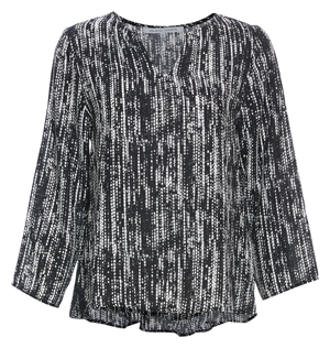 Split Neck 3/4 Sleeve Printed Top