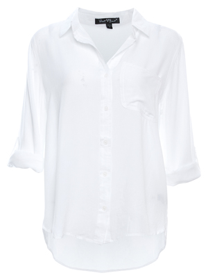 Velvet Heart Buttoned Front Rolled Sleeves Top