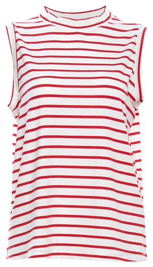 Velvet Heart Mock Neck Striped Tank