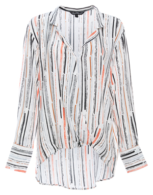 Velvet Heart Surplice Long Sleeve Printed Top