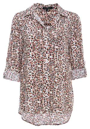 Velvet Heart Buttoned Front Rolled Sleeves Top