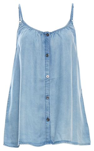 Velvet Heart Buttoned Front Chambray Tank