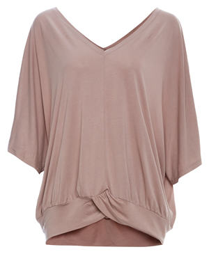 Mystree Front Knot 3/4 Dolman Sleeve Top