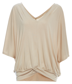 Mystree Front Knot 3/4 Dolman Sleeve Top