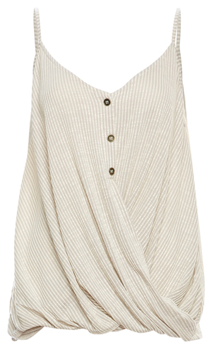 Draped Front Sleeveless Top