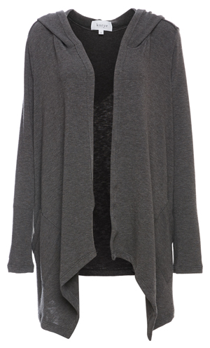 Draped Hooded Cardigan w/ Pockets